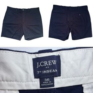 J. Crew H5020 Flex navy Blue Chino Shorts Men's Size 36  |  7 Inseam